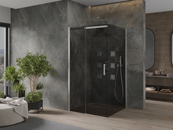 Mexen Omega cabine de douche coulissante 100 x 100 cm, graphite, chrome - 825-100-100-01-40