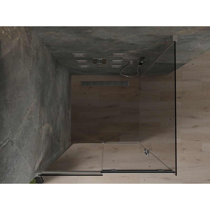 Mexen Omega klizni tuš kabinet 100 x 100 cm, grafit, krom - 825-100-100-01-40