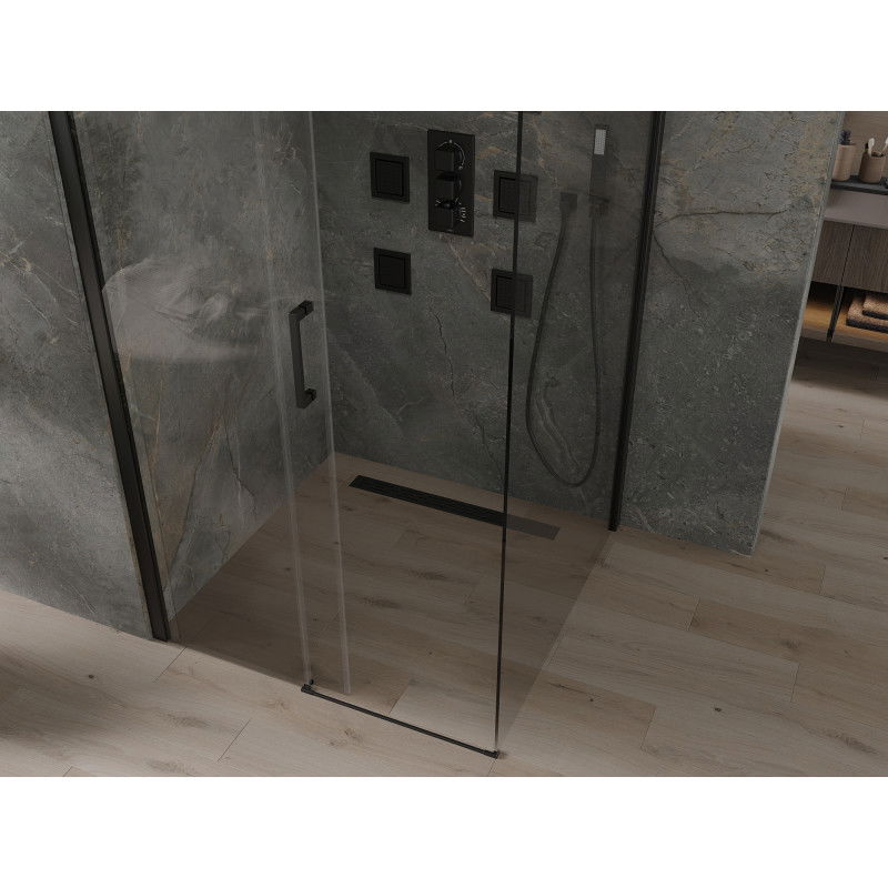 Mexen Omega cabine de douche coulissante 100 x 100 cm, transparent, noir - 825-100-100-70-00