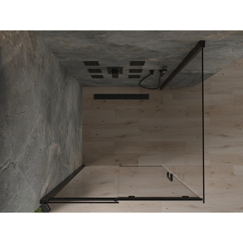 Mexen Omega cabine de douche coulissante 100 x 100 cm, transparente, noire - 825-100-100-70-00