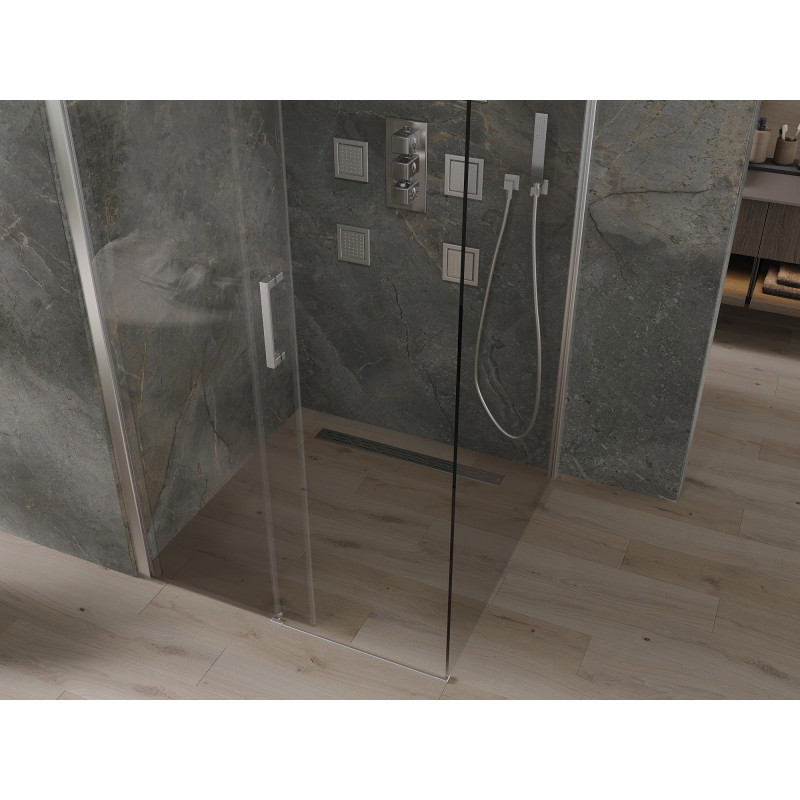 Mexen Omega drsna tuš kabina 100 x 100 cm, prosojna, krom - 825-100-100-01-00