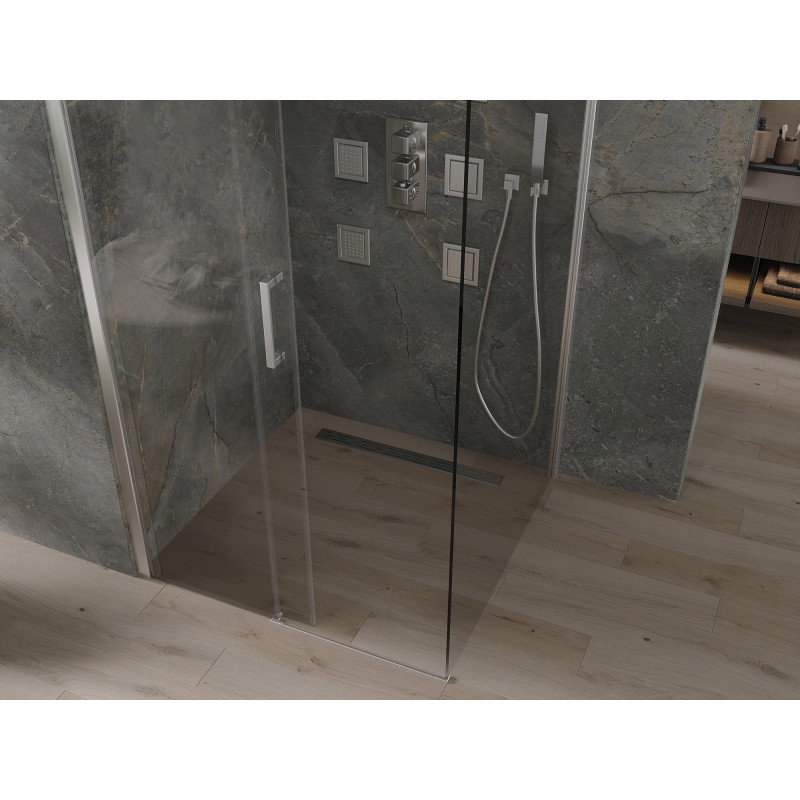 Mexen Omega drsna tuš kabina 100 x 100 cm, prozorna, krom - 825-100-100-01-00