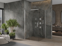 Mexen Omega skjutbar duschkabin 100 x 100 cm, transparent, krom - 825-100-100-01-00