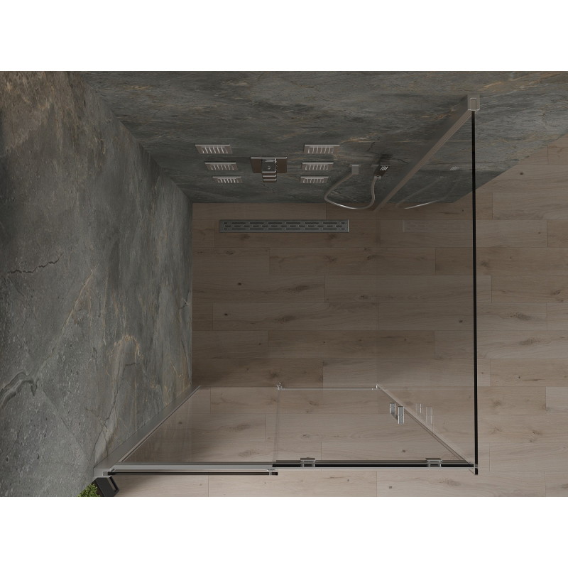 Mexen Omega klizna za tuš na klizanje 100 x 100 cm, prozirna, krom - 825-100-100-01-00