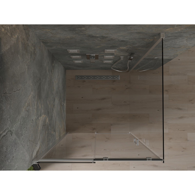 Mexen Omega schuifbare douchecabine 100 x 100 cm, transparant, chroom - 825-100-100-01-00