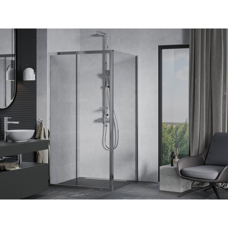 Mexen Apia schuifbare douchecabine 90 x 90 cm, transparant, chroom - 840-090-090-01-00