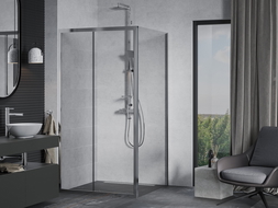Mexen Apia Duschkabine schiebbar 90 x 90 cm, transparent, chrom - 840-090-090-01-00