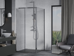 Mexen Apia sliding shower cabin 90 x 90 cm, transparent, chrome - 840-090-090-01-00
