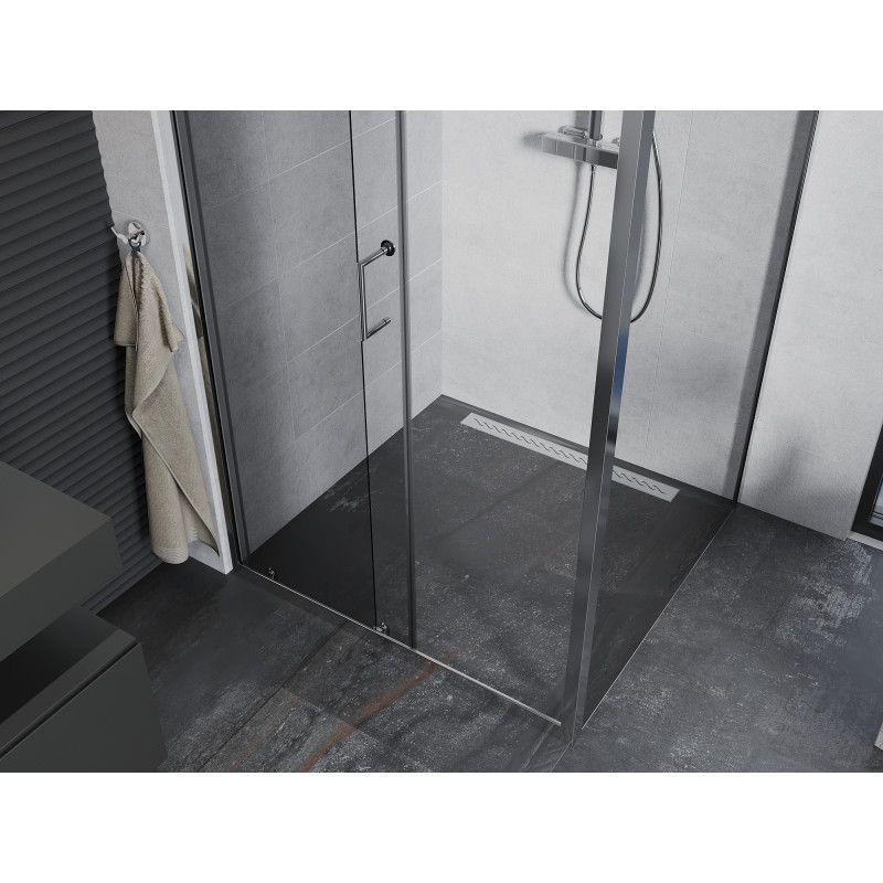 Mexen Apia schuifbare douchecabine 90 x 90 cm, transparant, chroom - 840-090-090-01-00