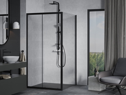 Mexen Apia cabine de douche coulissante 100 x 100 cm, transparente, noire - 840-100-100-70-00