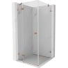 Mexen Lunar left-hinged shower enclosure 70 x 70 cm, transparent, brushed copper - 834-070-070-65-00-L