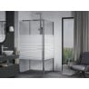 Mexen Apia 100 x 100 cm sliding shower cabin, white stripes, chrome - 840-100-100-01-20