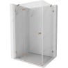 Mexen Lunar cabine de douche pivotante gauche 75 x 70 cm, transparent, cuivre brossé - 834-075-070-65-00-L