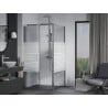 Mexen Apia 100 x 100 cm sliding shower cabin, white stripes, chrome - 840-100-100-01-20