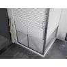 Mexen Apia klizna tuš kabina klizna 100 x 100 cm, bijele pruge, krom + tuš kada Flat - 840-100-100-01-20-4010