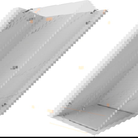 Mexen Lunar shower enclosure swinging door left 100 x 90 cm, transparent, brushed copper - 834-100-090-65-00-L