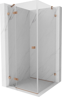 Mexen Lunar Duschkabine schwenkbare linke 100 x 100 cm, transparent, gebürstetes Kupfer - 834-100-100-65-00-L