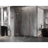 Mexen Lunar cabine de douche pivotante gauche 100 x 100 cm, transparent, cuivre brossé - 834-100-100-65-00-L