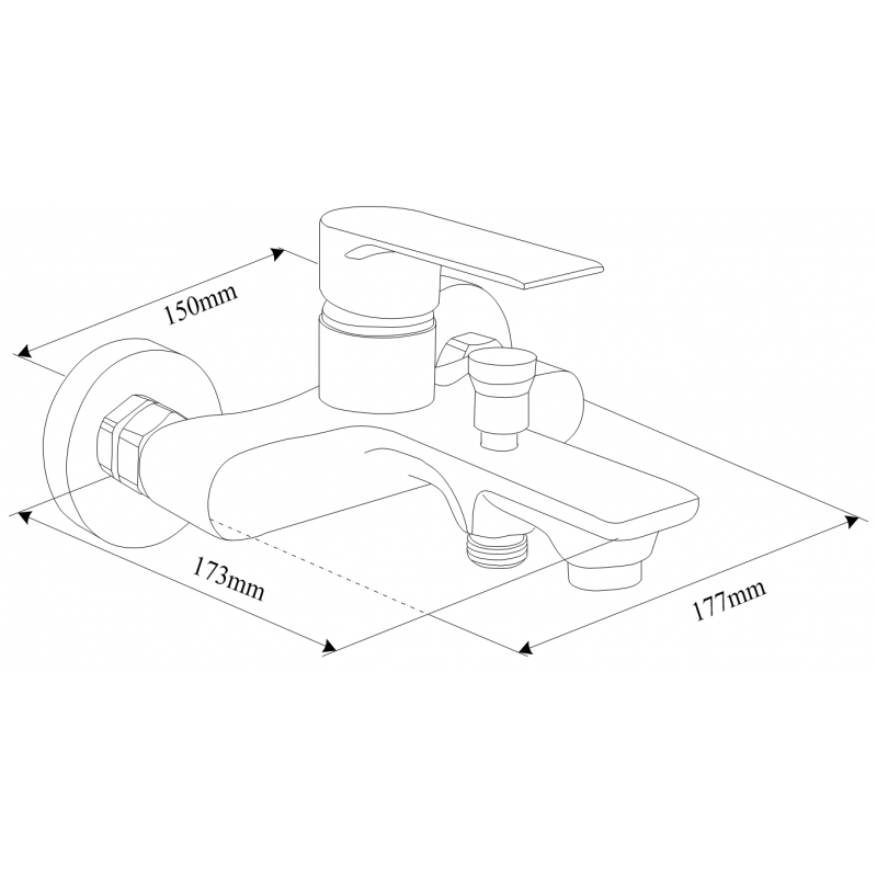 Mexen Royo R62 bath mixer with shower set, chrome - 7223R62-00