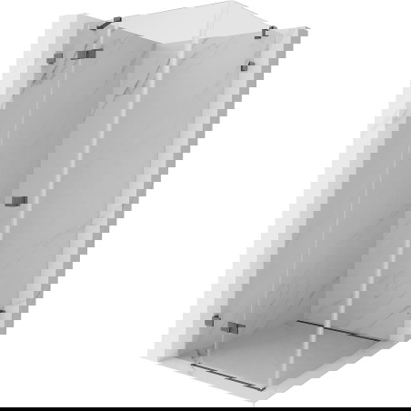 Mexen Lunar prekucna prha kabina Levi 80 x 80 cm, prozorna, pištola siva brušena - 834-080-080-66-00-L