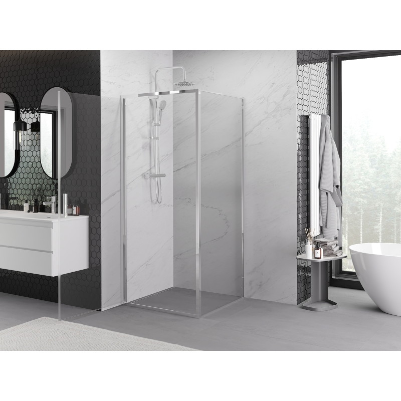 Mexen Exo-B svängbar duschkabin 95 x 95 cm, transparent, krom - 817-095-095-01-00