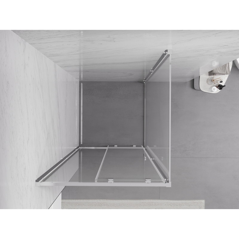 Mexen Exo drsna tuš kabina 95 x 95 cm, prosojna, krom - 8151-095-095-01-00