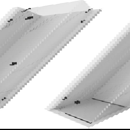 Mexen Lunar cabine de douche pivotante gauche 100 x 70 cm, transparent, noir - 834-100-070-70-00-L