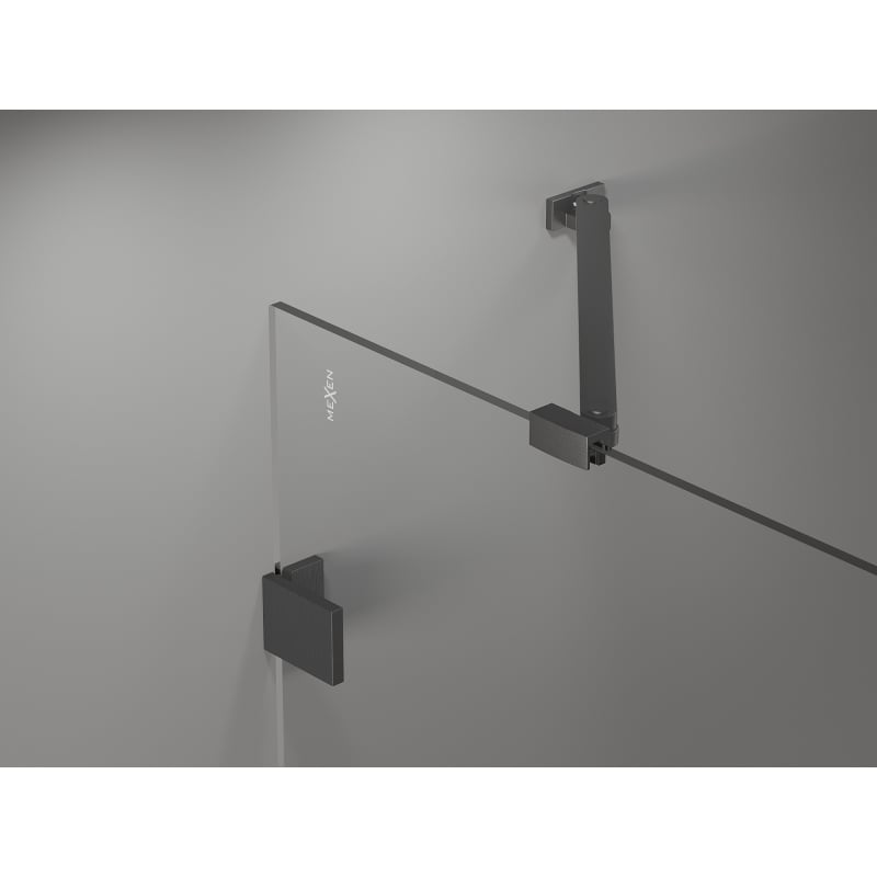 Mexen Lunar-B Hinged Shower Enclosure Right 100 x 90 cm, Transparent, Brushed Gun Gray - 832-100-090-66-00-P