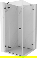 Mexen Lunar cabina doccia a battente sinistra 90 x 90 cm, trasparente, nera - 834-090-090-70-00-L