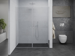 Mexen Pretoria Duo portes de douche pivotantes 140 cm, transparentes, chrome - 852-140-000-02-00