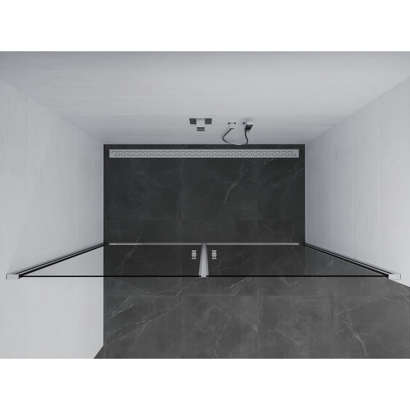 Mexen Pretoria Duo pendeldeuren voor douche 140 cm, transparant, chroom - 852-140-000-02-00
