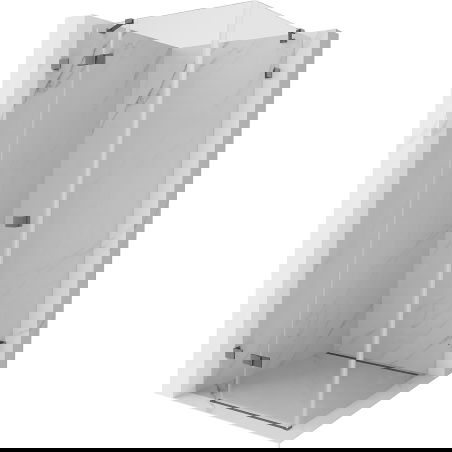 Mexen Lunar douchecabine scharnierend links 100 x 100 cm, transparant, gun metal - 834-100-100-95-00-L