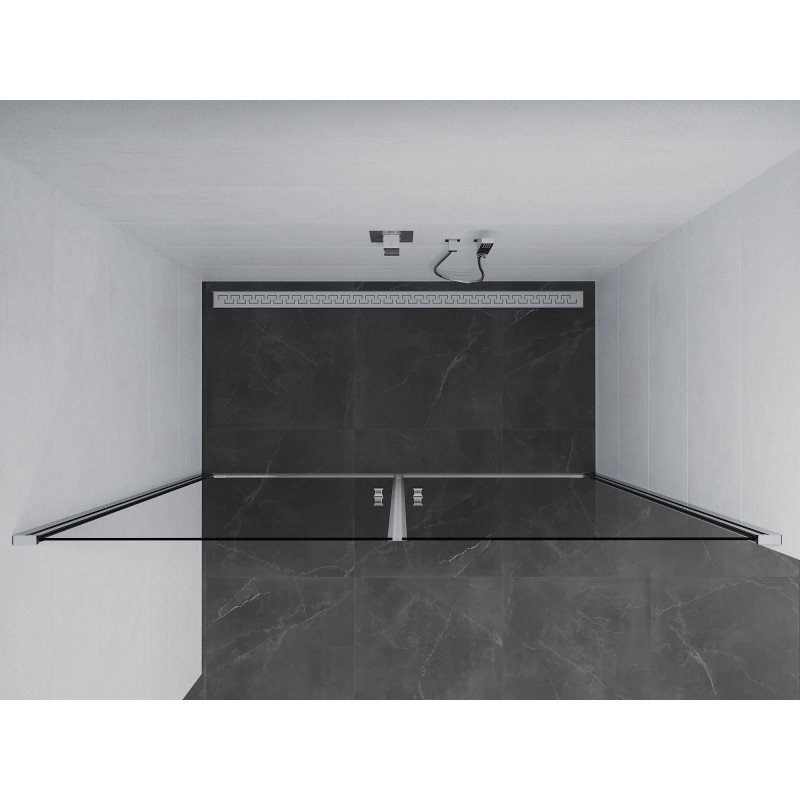 Mexen Pretoria Duo oppeknäppbaar Duschdier 150 cm, transparent, Chrom - 852-150-000-02-00