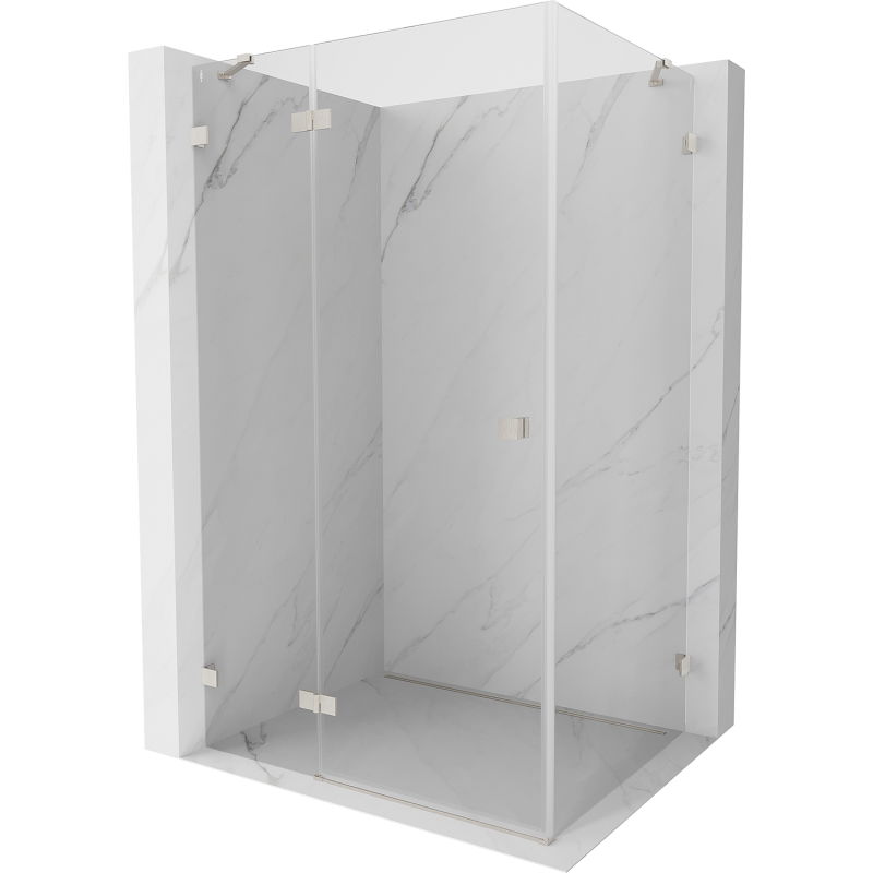 Mexen Lunar douchecabine draaibaar links 100 x 80 cm, transparant, geborsteld nikkel - 834-100-080-97-00-L