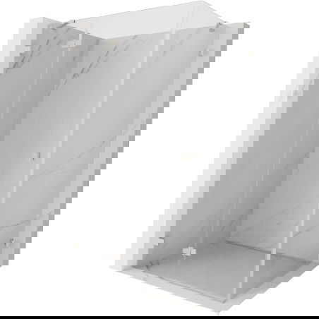 Mexen Lunar douchecabine draaibaar links 100 x 80 cm, transparant, geborsteld nikkel - 834-100-080-97-00-L
