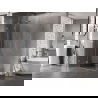 Mexen Lunar douchecabine draaibaar links 100 x 80 cm, transparant, geborsteld nikkel - 834-100-080-97-00-L