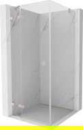 Mexen Lunar Duschkabine mit Drehflügeltür links 100 x 100 cm, transparent, gebürstetes Nickel - 834-100-100-97-00-L