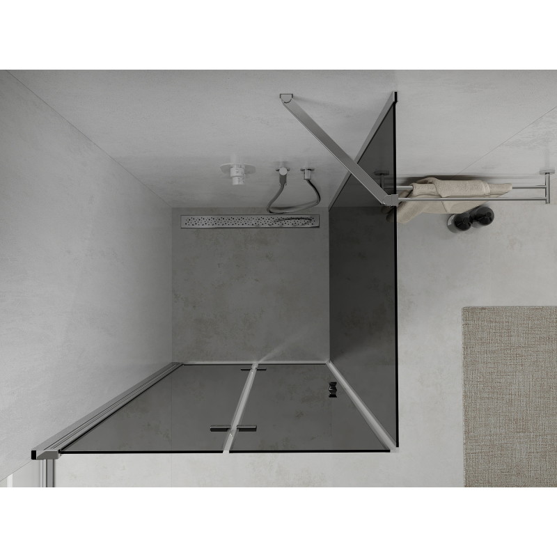 Mexen Lima kokkupandav dušinurk 70 x 70 cm, grafiit, kroom - 856-070-070-01-40