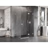 Cabine de douche rabattable droite Mexen Lunar T 120 x 90 cm, transparent, blanc - 834T-120-090-20-00-P