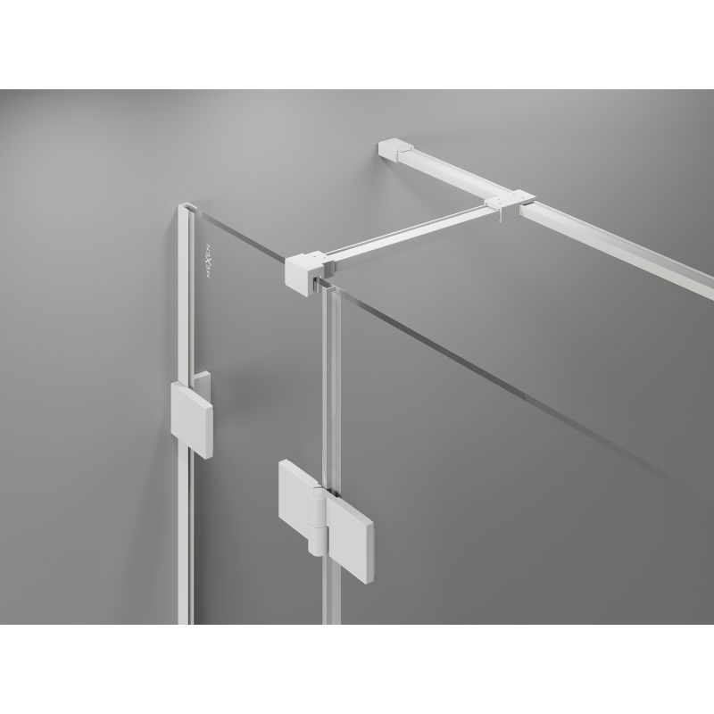 Mexen Lunar T cabine de douche pivotante droite 125 x 100 cm, transparent, blanc - 834T-125-100-20-00-P