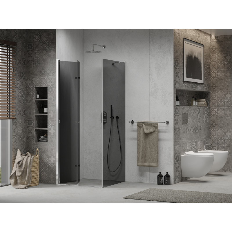 Mexen Lima zložljiva tuš kabina 80 x 80 cm, grafit, krom - 856-080-080-01-40
