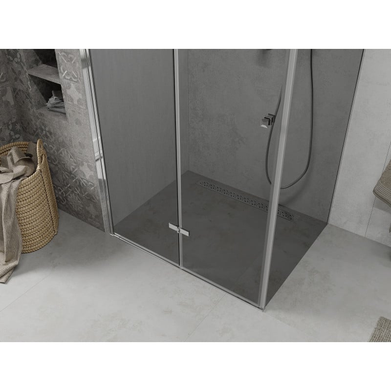 Mexen Lima opvouwbare douchecabine 80 x 90 cm, grafiet, chroom - 856-080-090-01-40