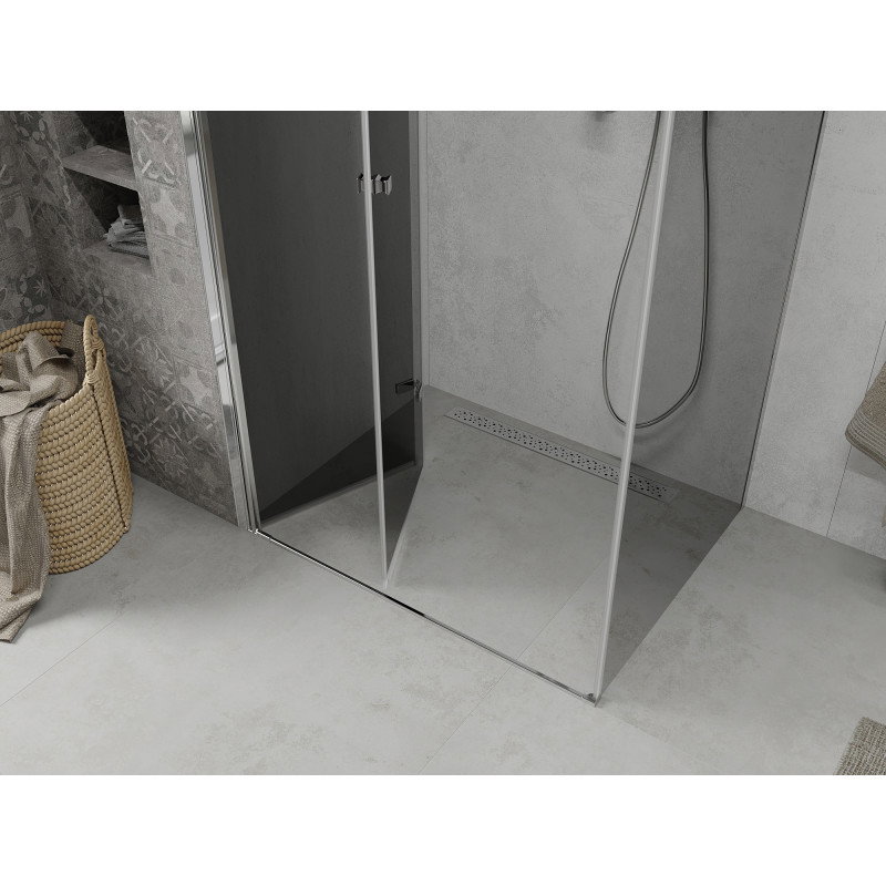 Mexen Lima πτυσσόμενη καμπίνα ντους 80 x 120 cm, γραφίτης, χρώμιο - 856-080-120-01-40