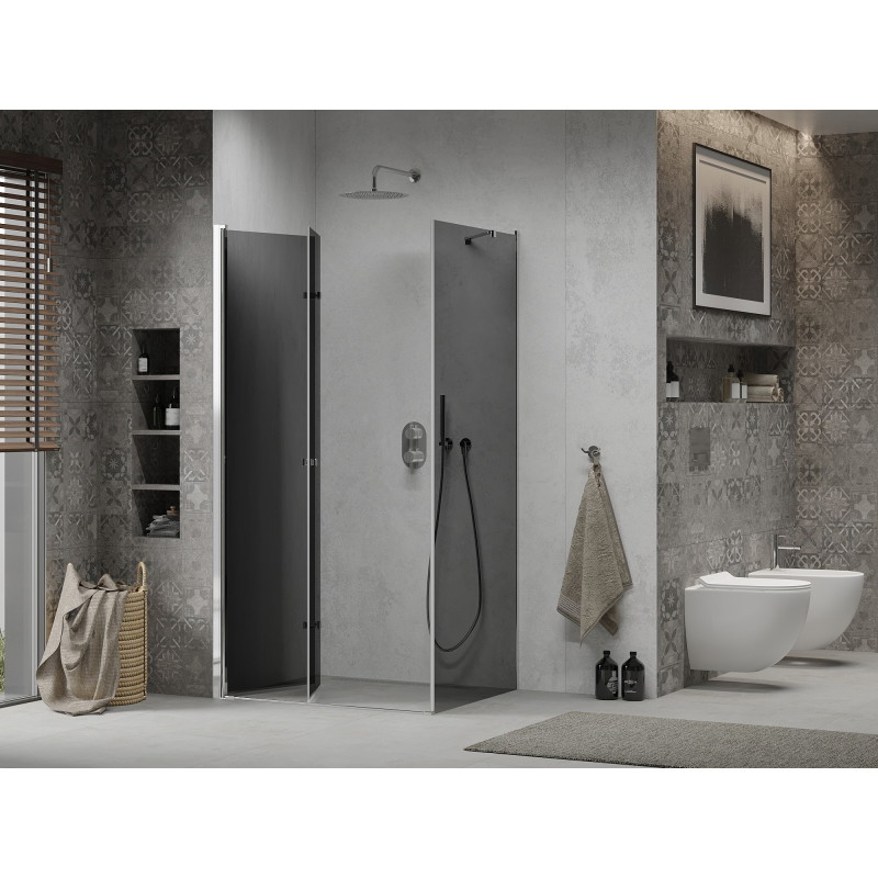 Mexen Lima sklopiva tuš kabina 80 x 120 cm, grafit, krom - 856-080-120-01-40