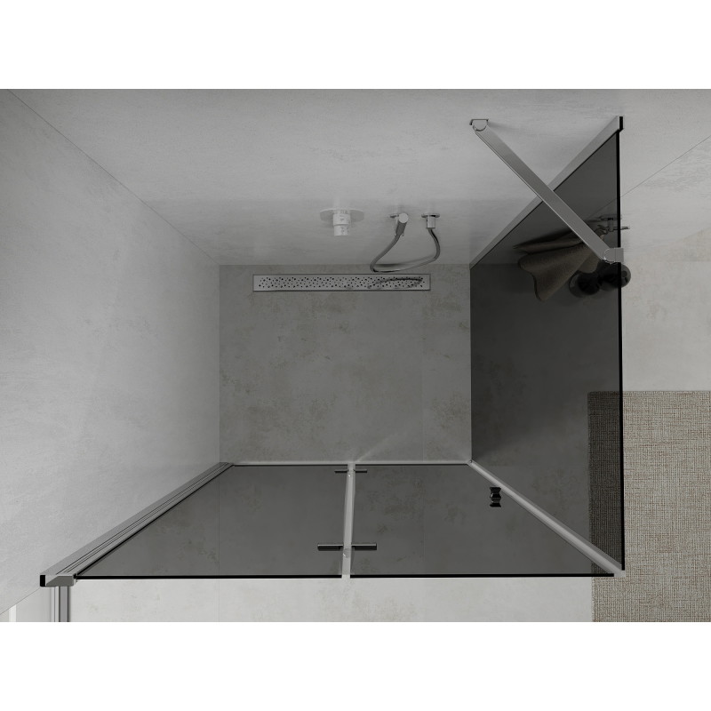 Mexen Lima sklopiva tuš kabina 80 x 120 cm, grafit, krom - 856-080-120-01-40