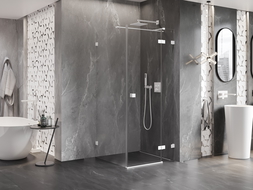 Mexen Lunar T Shower Enclosure Right-Hinged 120 x 120 cm, Transparent, White - 834T-120-120-20-00-P