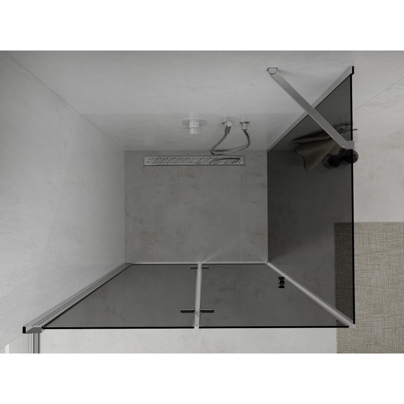 Mexen Lima cabine de douche pliable 90 x 100 cm, graphite, chrome - 856-090-100-01-40