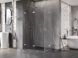 Mexen Lunar-F Duo vouwdeur douchecabine 85 x 80 cm, transparant, chroom - 836-085L-080P-01-00