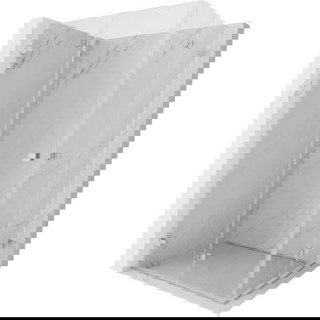 Mexen Lunar-F Duo cabina doccia pieghevole 90 x 80 cm, trasparente, cromo - 836-090L-080P-01-00