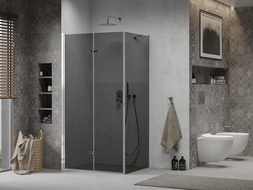 Mexen Lima folding shower cabin 100 x 110 cm, graphite, chrome - 856-100-110-01-40